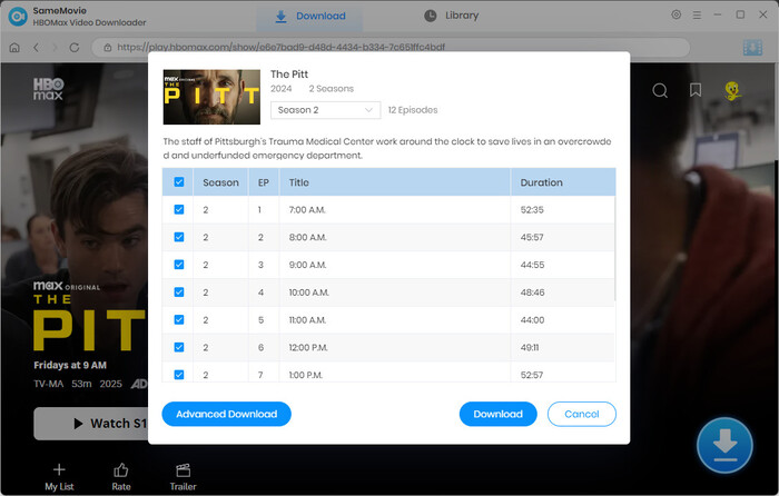 Search The Pitt and choose episodes