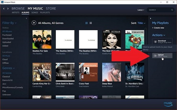 upload spotify music to Amazon music