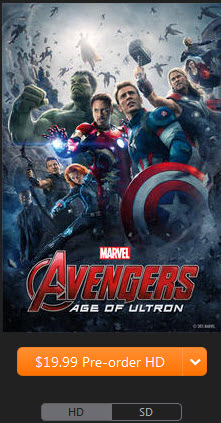 Avengers 2 in iTunes store