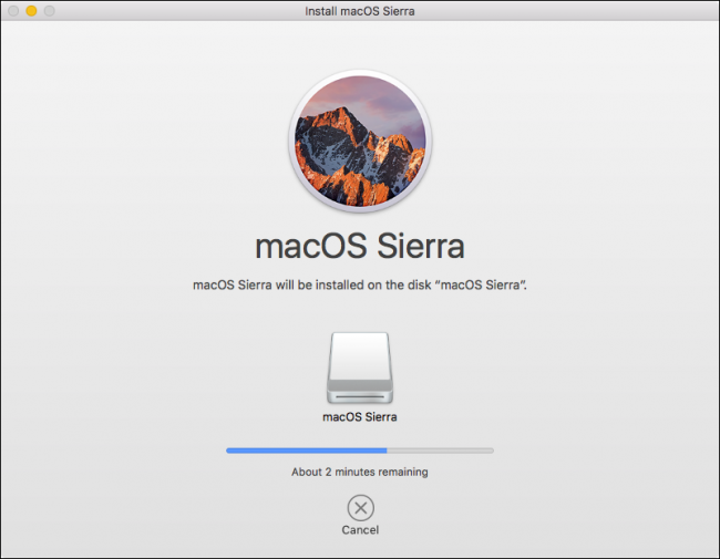installing macOS Sierra