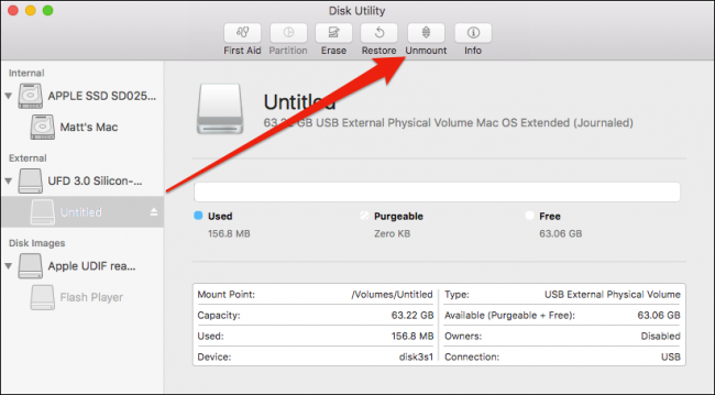 mac unmount disk