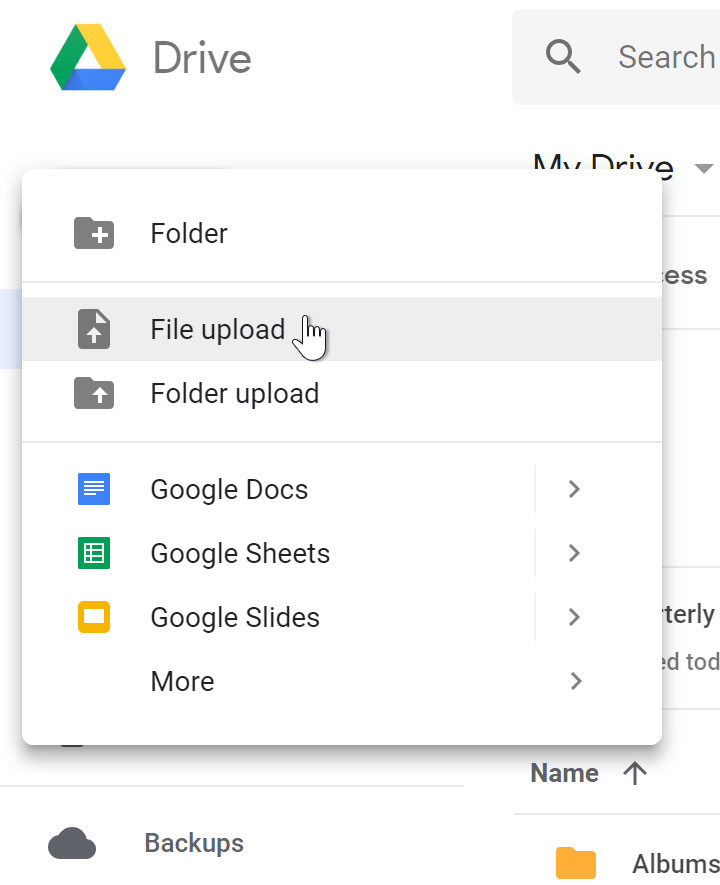 how to upload a video to google drive with google photos