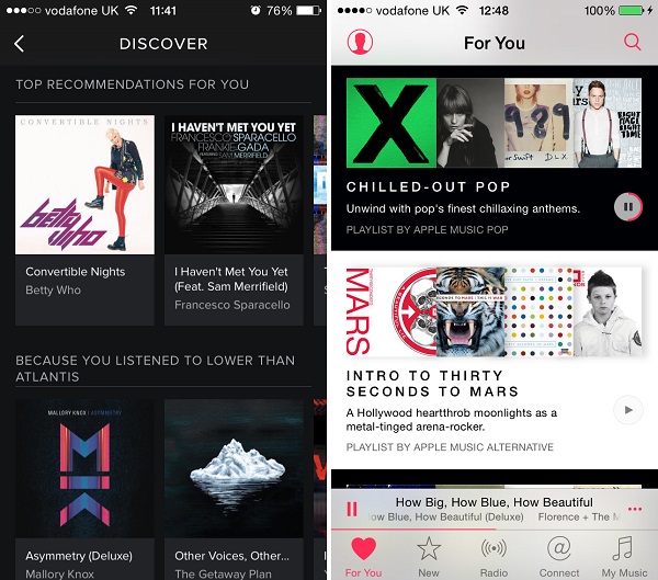 Apple Music and Spotify Discovery Feature