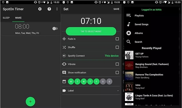 Set Spotify songs as Android alarm with SpotOn