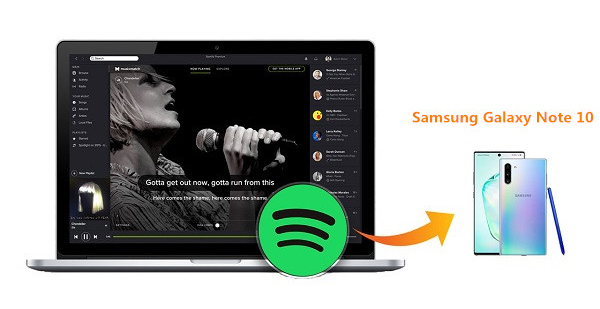 Spotify to Galaxy Note 10 